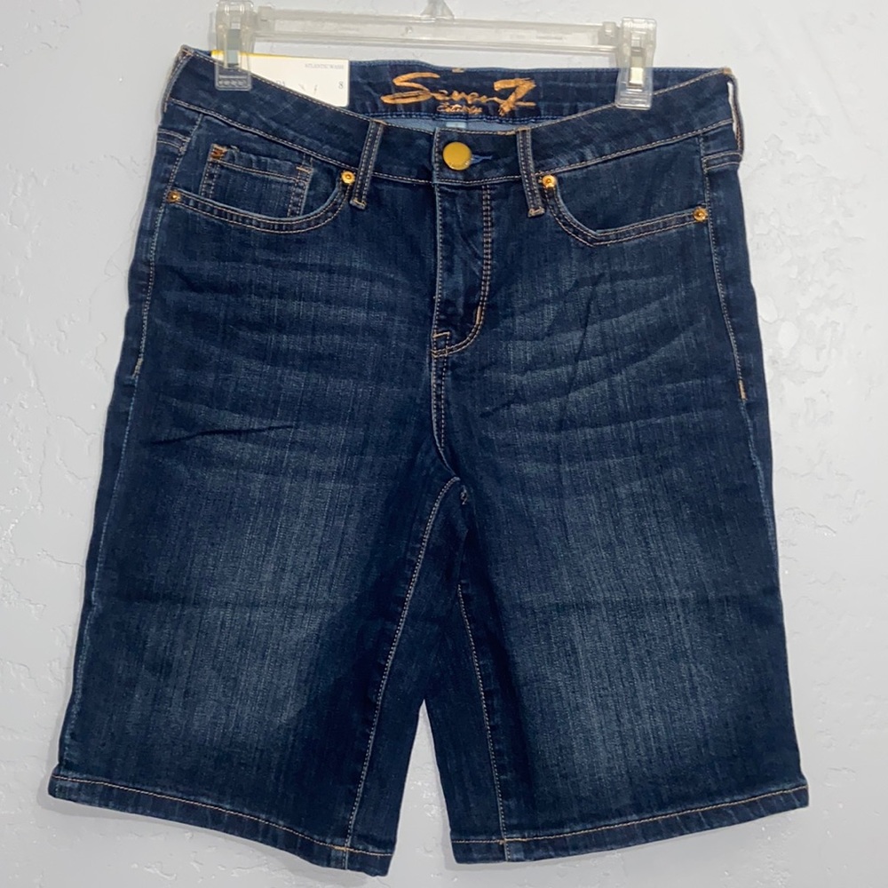 NWT Seven7 Women’s Weekend Bermuda Short Dark Wash Size 8